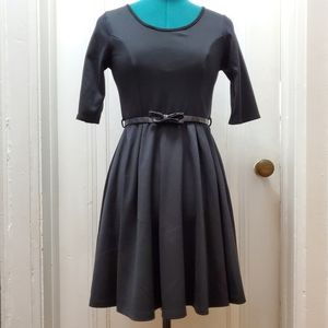 Ruche Burlington Arcade Belted Dress In Black